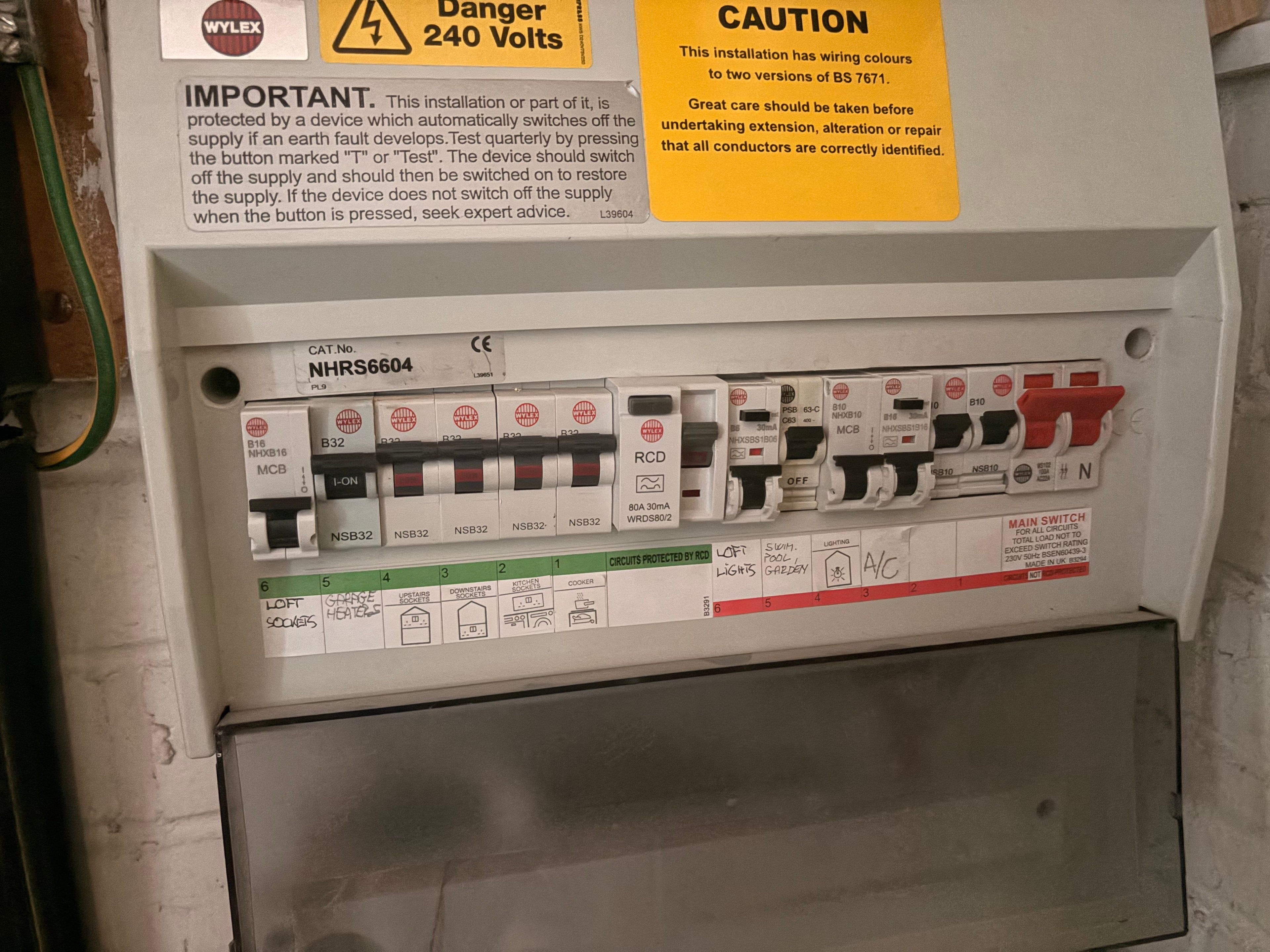 Reconfigured consumer unit in Long Ditton after A-type RCBO upgrade — kitchen circuit now on its own breaker